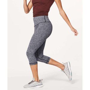 Lululemon Wunder Under Hi-Rise 1/2 Tight *17" Heathered Black | SIZE 8